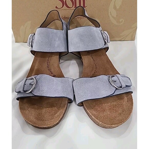 SOFFT Vaden Wedge CHAMBRAY Blue Wedge Comfort Leather Adjustable Sandals 9 M - Picture 6 of 12